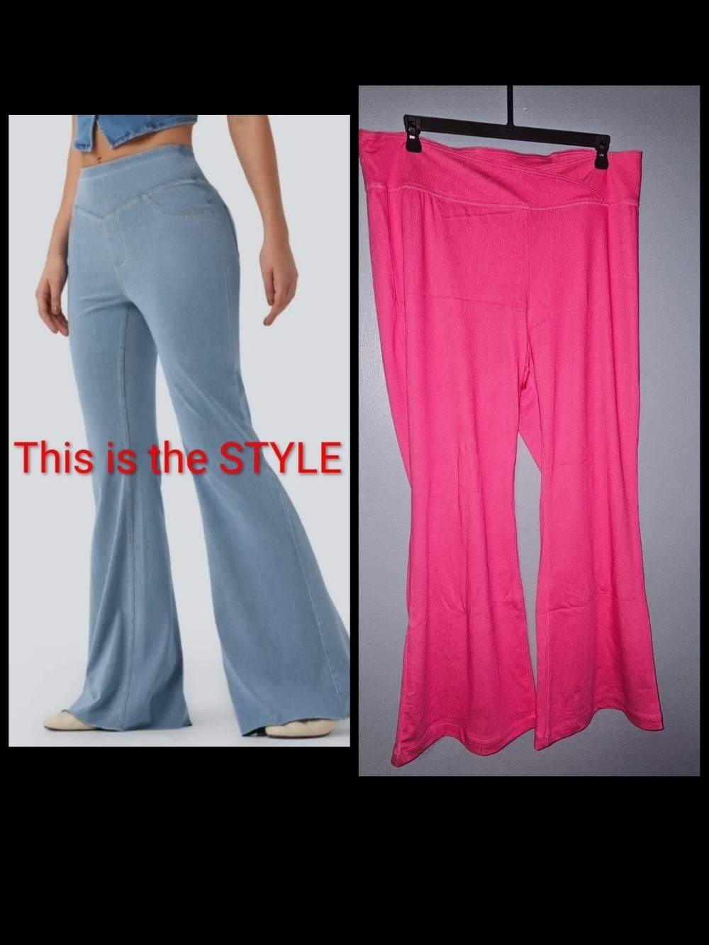 Halara Flex Mid Rise Casual Flare Jeans with Pockets HOT PINK NWT DISCONTINUED